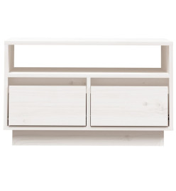 Meuble TV Blanc 60x35x37 cm Bois de pin massif