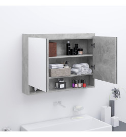 Armoire à miroir de salle de bain 80x15x60 cm MDF Gris béton