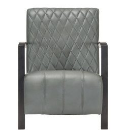 Fauteuil Gris Cuir véritable