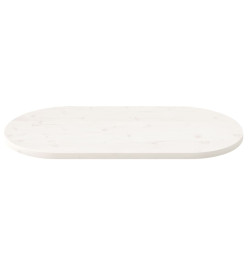 Dessus de table blanc 110x55x2,5 cm bois de pin massif ovale