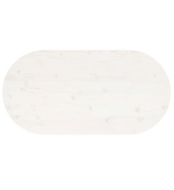 Dessus de table blanc 110x55x2,5 cm bois de pin massif ovale