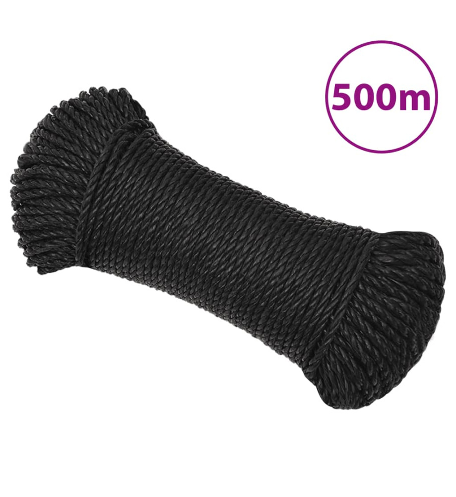 Corde de travail Noir 6 mm 500 m polypropylène