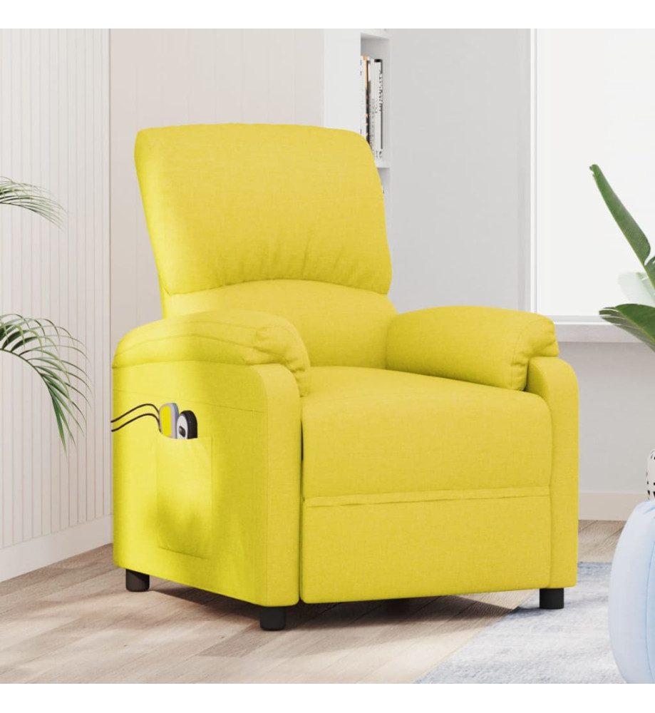 Fauteuil électrique de massage Jaune clair Tissu