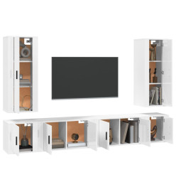 Ensemble de meubles TV 6 pcs Blanc Bois d'ingénierie