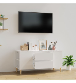 Meuble TV Blanc 102x44,5x50 cm Bois d'ingénierie