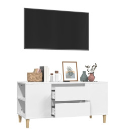 Meuble TV Blanc 102x44,5x50 cm Bois d'ingénierie