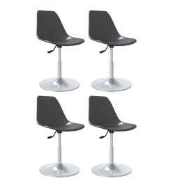 Chaises à manger pivotantes lot de 4 gris PP