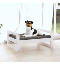 Lit pour chien Blanc 55,5x45,5x28 cm Bois de pin solide