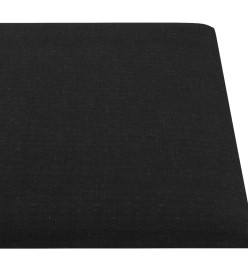 Panneaux muraux 12 pcs Noir 90x15 cm Tissu 1,62 m²