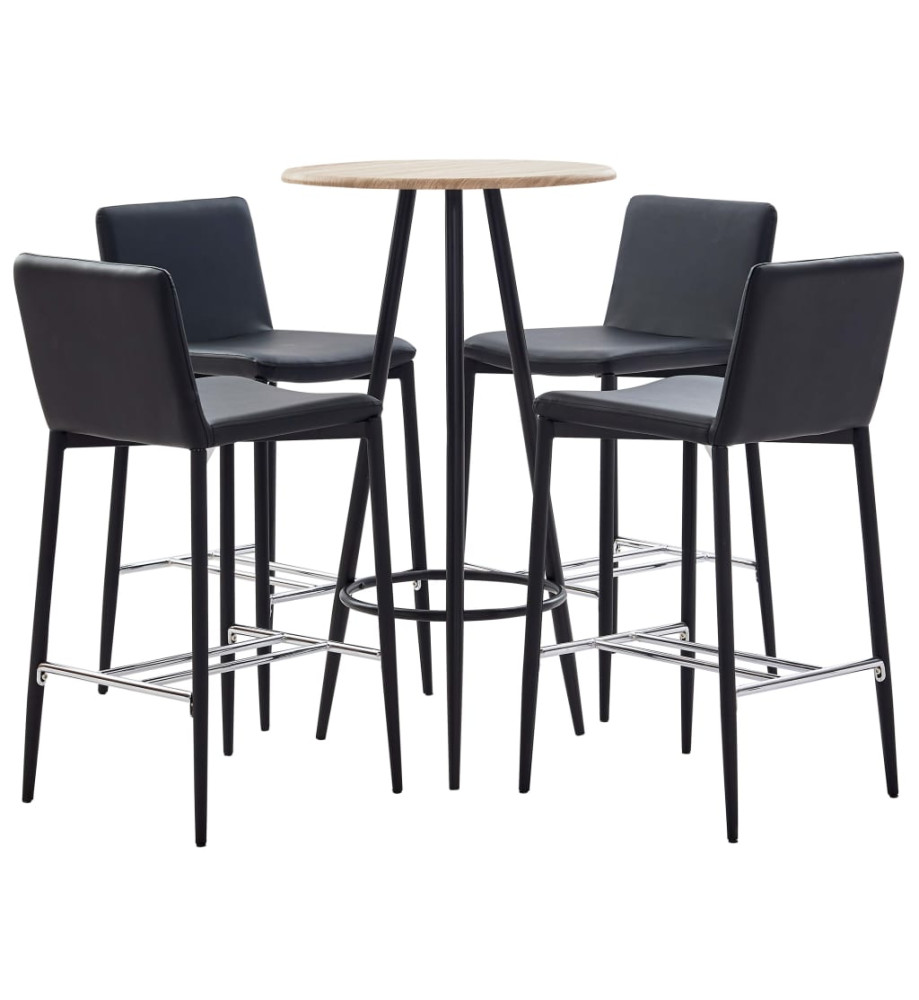 Ensemble de bar 5 pcs Similicuir Noir