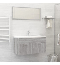 Ensemble de meubles de salle de bain 2 pcs Sonoma gris