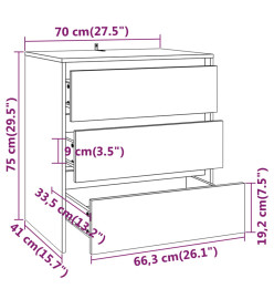 Buffets 2 pcs Sonoma gris Bois d'ingénierie