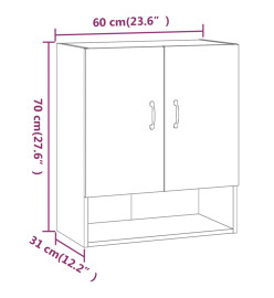 Armoire murale Blanc brillant 60x31x70 cm Bois d'ingénierie