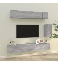 Ensemble de meubles TV 6 pcs Sonoma gris Bois d'ingénierie