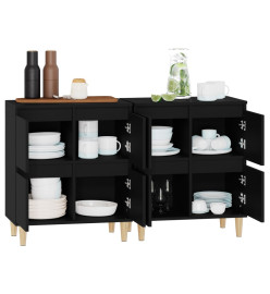 Buffets 2 pcs noir 60x35x70 cm bois d'ingénierie