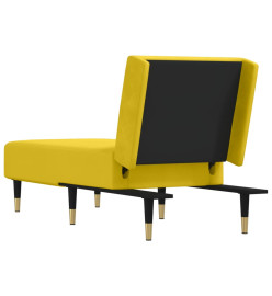 Chaise longue jaune velours