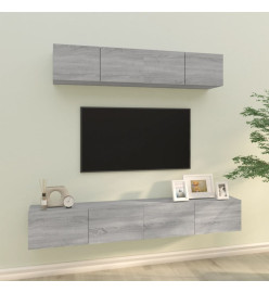 Ensemble de meubles TV 4 pcs Sonoma gris Bois d'ingénierie