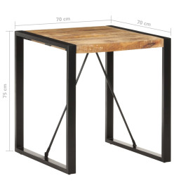 Table de salle à manger 70x70x75cm Bois de manguier massif brut