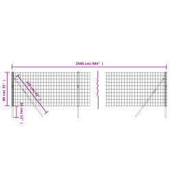 Clôture en treillis métallique anthracite 0,8x25 m