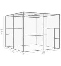 Cage pour chat 3x3x2,5 m Acier galvanisé