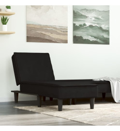 Chaise longue noir velours