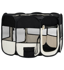 Parc pliable pour chien avec sac de transport Noir 110x110x58cm