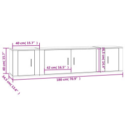 Ensemble de meubles TV 3 pcs Chêne fumé Bois d'ingénierie