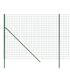 Clôture en treillis métallique vert 1,6x25 m acier galvanisé