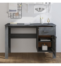 Bureau HAMAR Gris foncé 113x50x75 cm Bois massif de pin