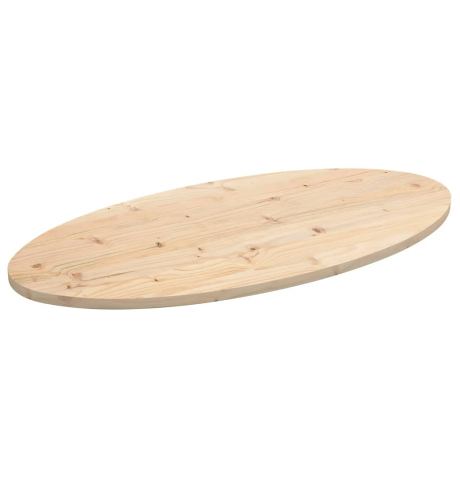 Dessus de table 100x50x2,5 cm bois de pin massif ovale