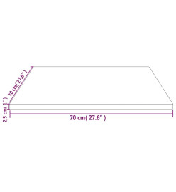 Dessus de table 70x70x2,5 cm bois de pin massif