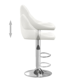 Tabourets de bar lot de 2 blanc similicuir