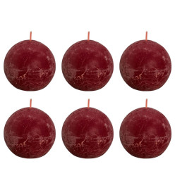 Bolsius Bougies boule rustiques Shine 6 pcs 76x71 mm Rouge velours