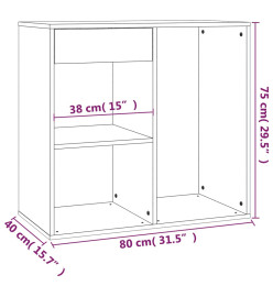 Armoire cosmétique Blanc brillant 80x40x75 cm Bois d'ingénierie