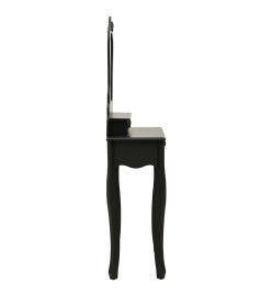 Ensemble de coiffeuse avec tabouret Noir 50x59x136 cm Paulownia