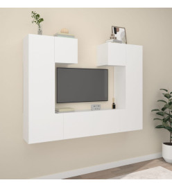 Ensemble de meubles TV 6 pcs Blanc Bois d'ingénierie