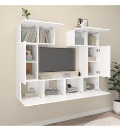 Ensemble de meubles TV 6 pcs Blanc Bois d'ingénierie