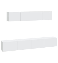 Ensemble de meubles TV 4 pcs Blanc Bois d'ingénierie