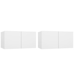 Ensemble de meubles TV 4 pcs Blanc Bois d'ingénierie