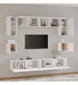 Ensemble de meubles TV 8 pcs Blanc Bois d'ingénierie