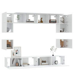 Ensemble de meubles TV 8 pcs Blanc Bois d'ingénierie