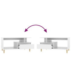 Table basse Blanc 90x49x45 cm Bois d'ingénierie