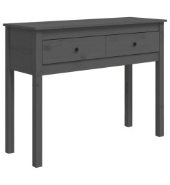 Table console Gris 100x35x75 cm Bois massif de pin