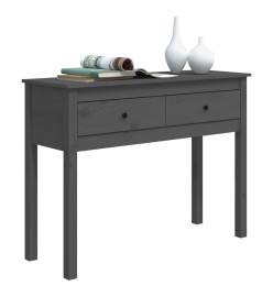 Table console Gris 100x35x75 cm Bois massif de pin