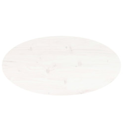 Dessus de table blanc 60x30x2,5 cm bois de pin massif ovale