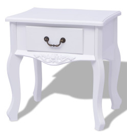 Table de chevet 2 pcs MDF Blanc