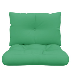 Coussins de palette 2 pcs vert tissu