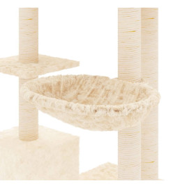 Arbre à chat avec griffoirs en sisal Crème 142 cm