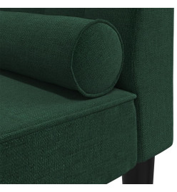 Chaise longue avec traversin vert foncé tissu