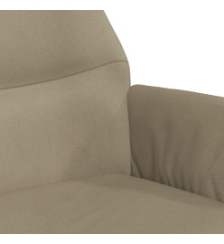 Chaise de relaxation avec tabouret Gris clair Tissu microfibre